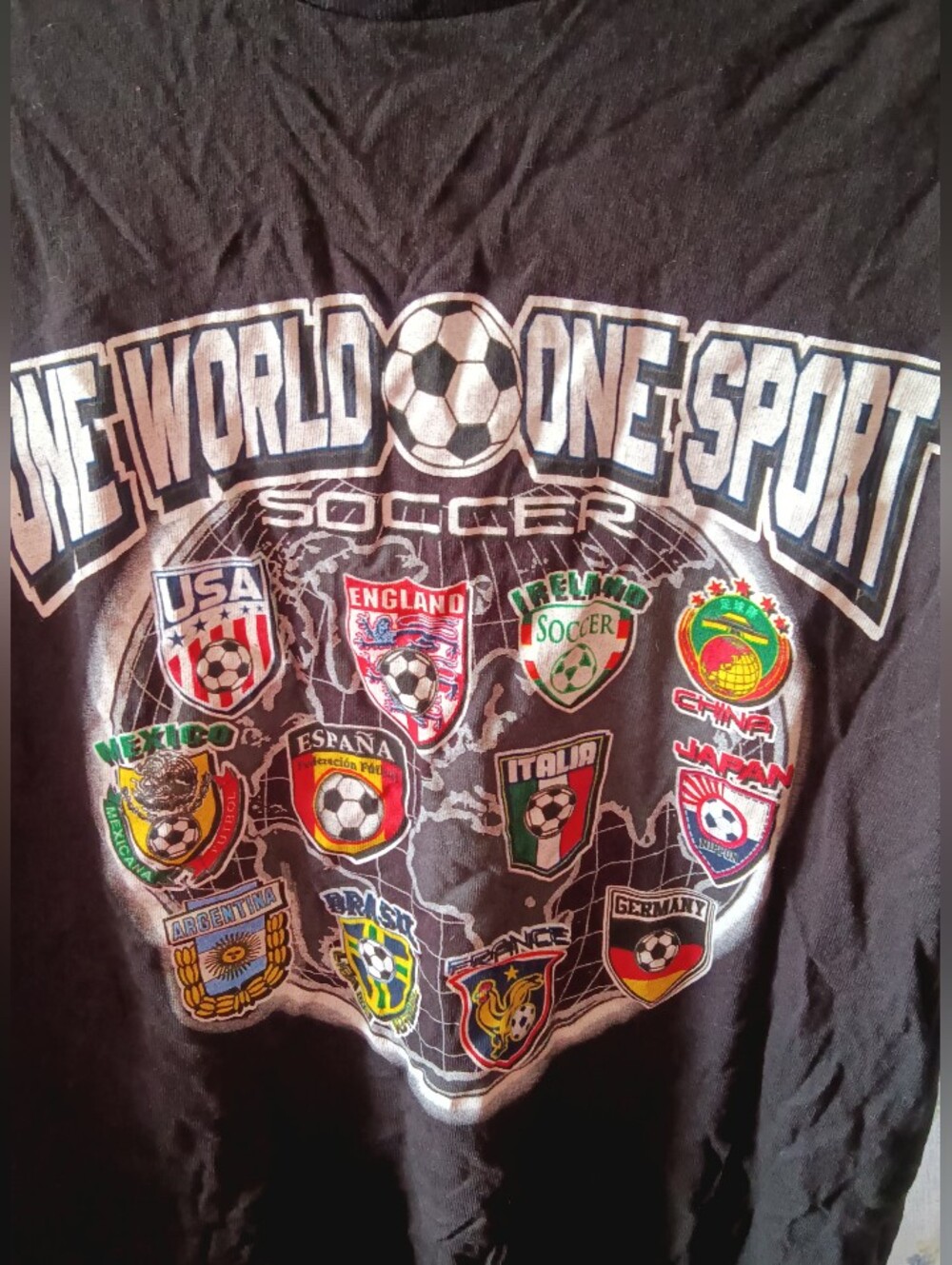 Black 'One World One Sport' Soccer Graphic Tee - Picture 3 of 3